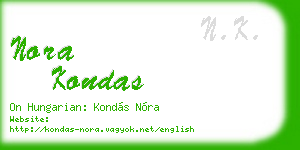 nora kondas business card