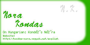 nora kondas business card